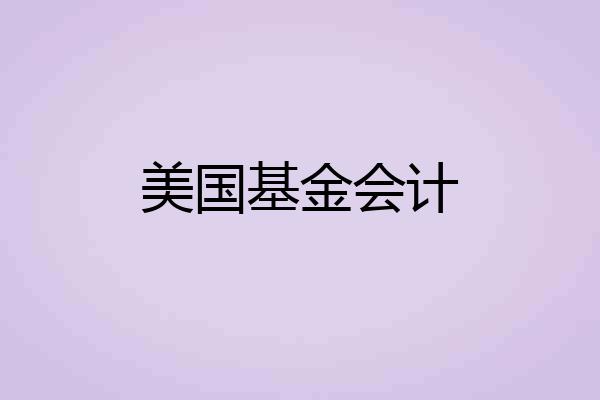 美国基金会计