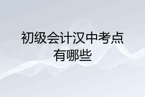初级会计汉中考点有哪些