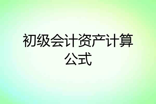 初级会计资产计算公式