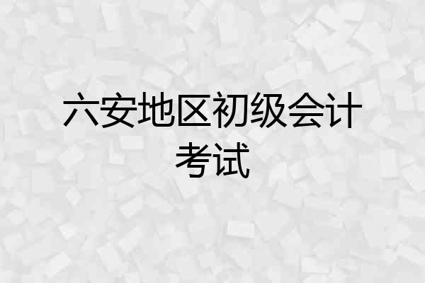 六安地区初级会计考试