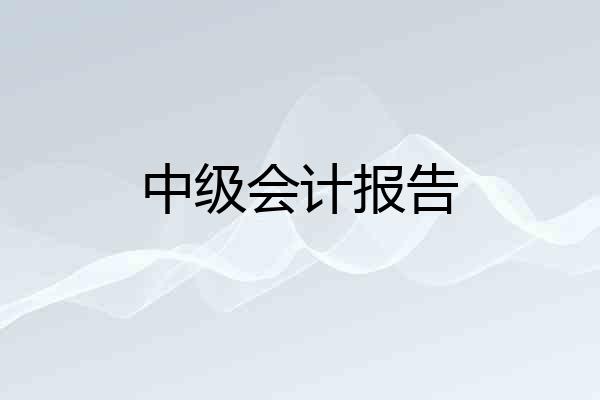 中级会计报告