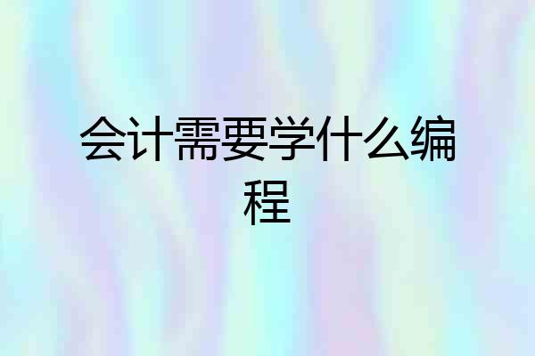 会计需要学什么编程