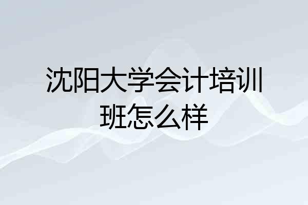 沈阳大学会计培训班怎么样