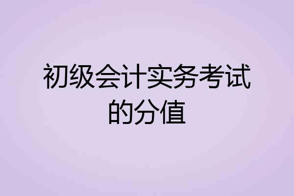 初级会计实务考试的分值