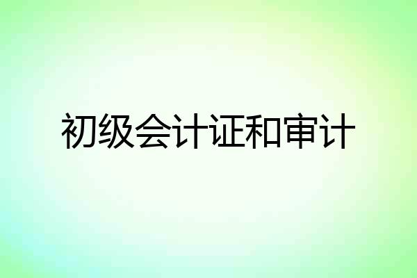 初级会计证和审计