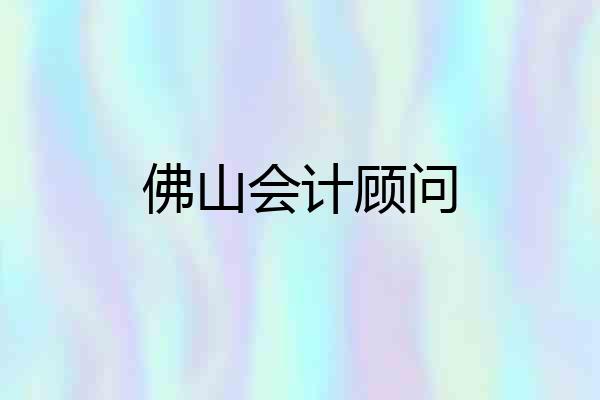 佛山会计顾问