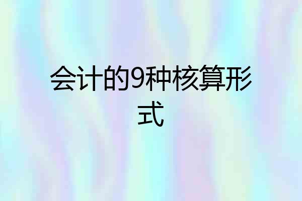 会计的9种核算形式