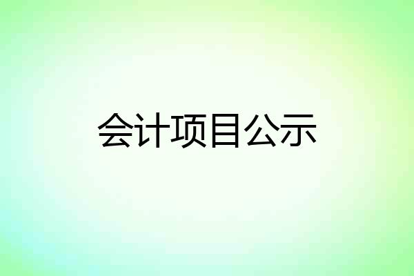 会计项目公示
