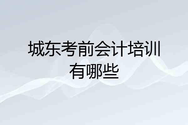 城东考前会计培训有哪些