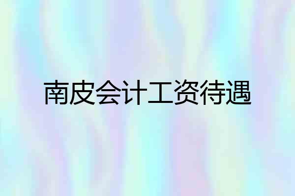 南皮会计工资待遇