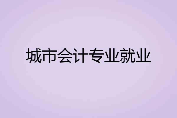 城市会计专业就业