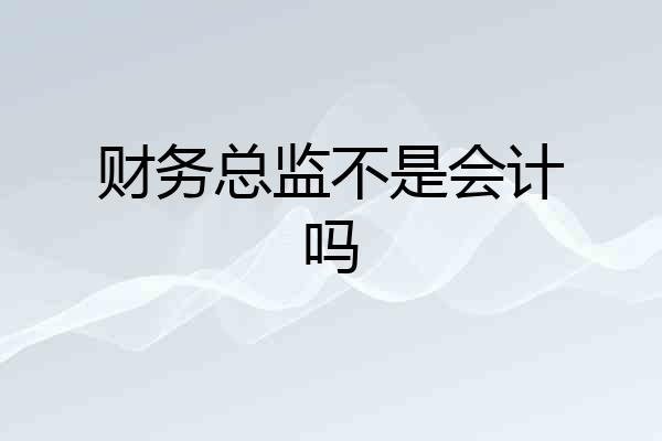财务总监不是会计吗