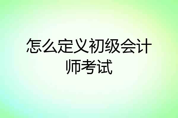 怎么定义初级会计师考试