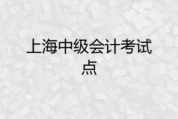 上海中级会计考试点