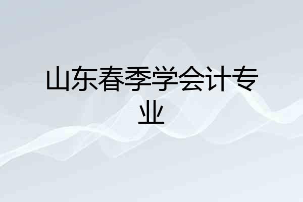 山东春季学会计专业