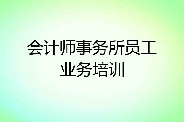 会计师事务所员工业务培训