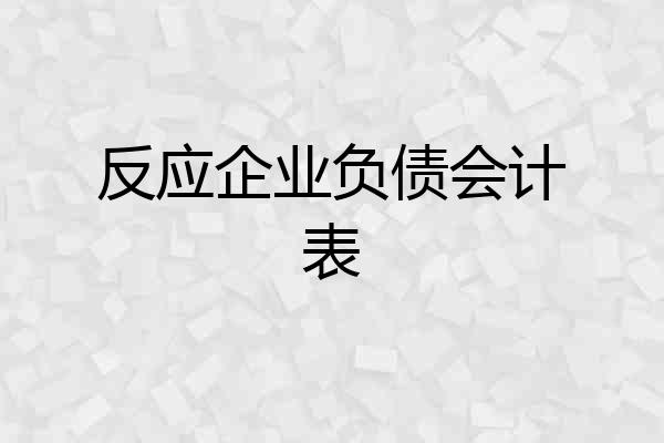 反应企业负债会计表