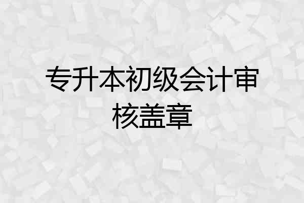 专升本初级会计审核盖章
