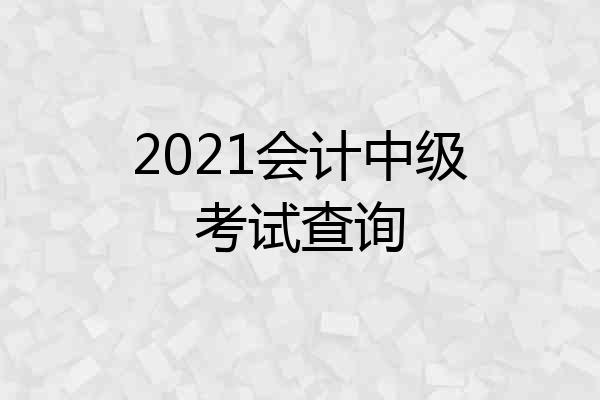 2021会计中级考试查询