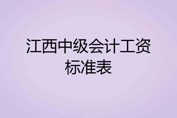江西中级会计工资标准表