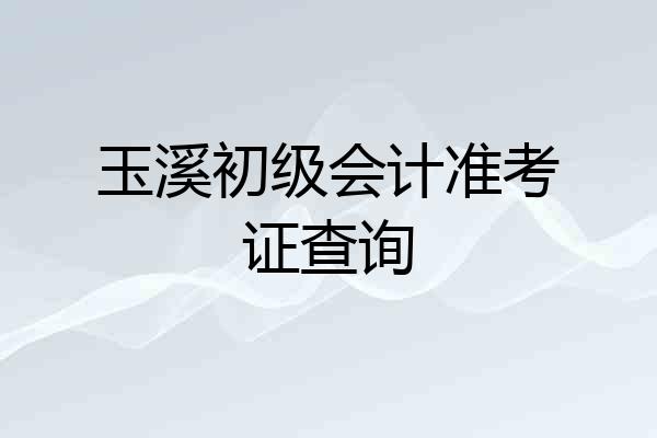 玉溪初级会计准考证查询