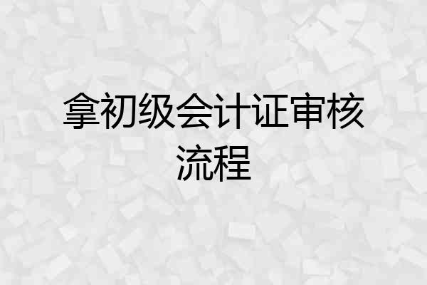 拿初级会计证审核流程