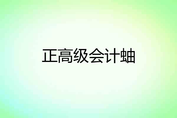 正高级会计蚰