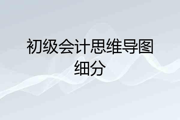 初级会计思维导图细分
