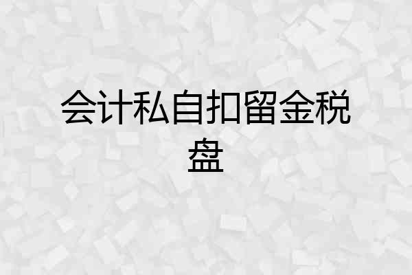 会计私自扣留金税盘