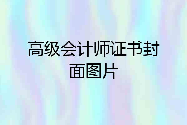 高级会计师证书封面图片