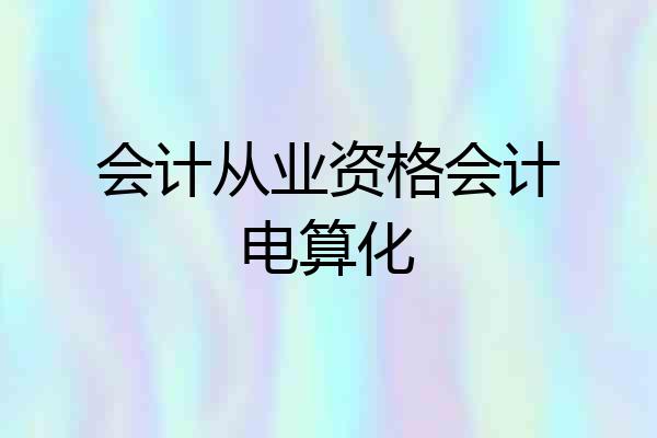 会计从业资格会计电算化