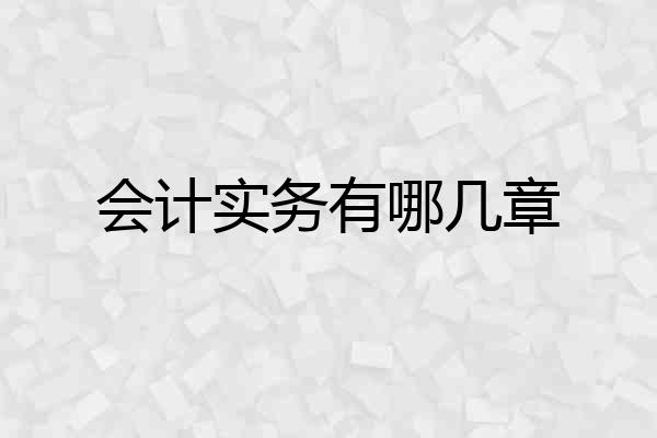 会计实务有哪几章