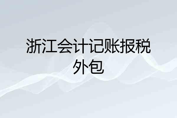 浙江会计记账报税外包