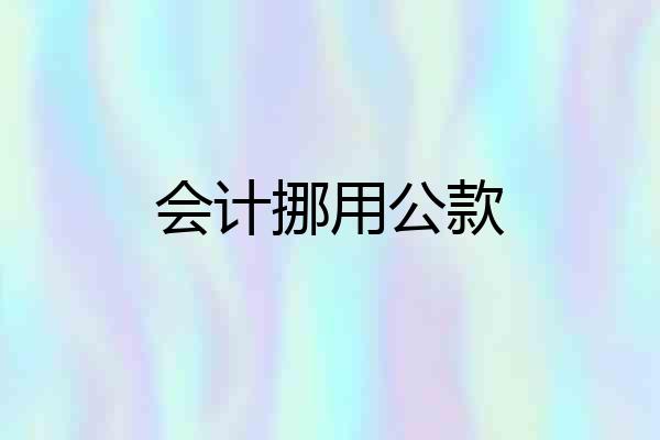 会计挪用公款