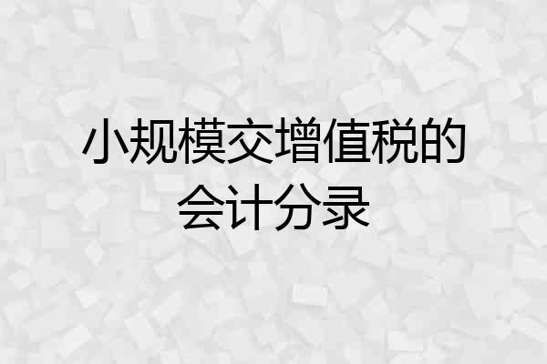 小规模交增值税的会计分录
