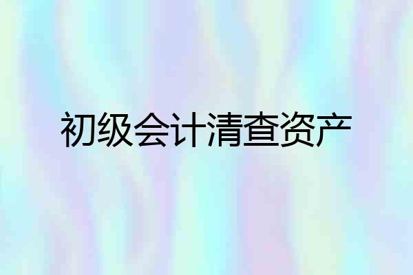 初级会计清查资产