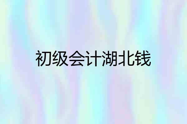 初级会计湖北钱