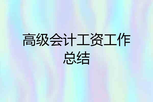 高级会计工资工作总结