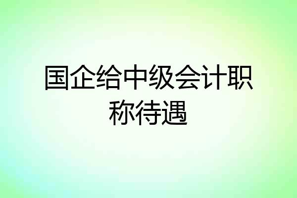 国企给中级会计职称待遇