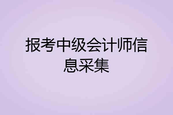 报考中级会计师信息采集
