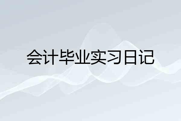 会计毕业实习日记