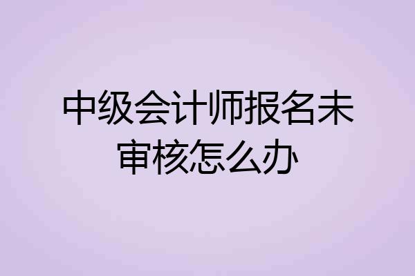 中级会计师报名未审核怎么办
