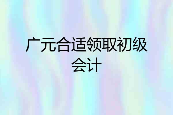 广元合适领取初级会计