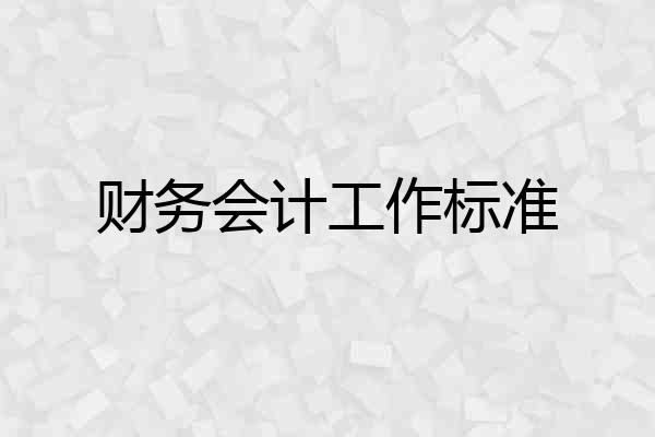 财务会计工作标准