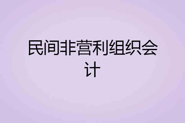 民间非营利组织会计