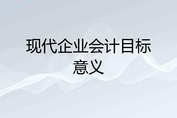 现代企业会计目标意义