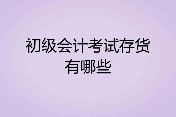 初级会计考试存货有哪些