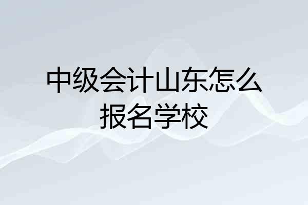 中级会计山东怎么报名学校