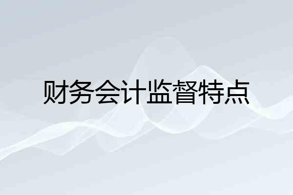 财务会计监督特点