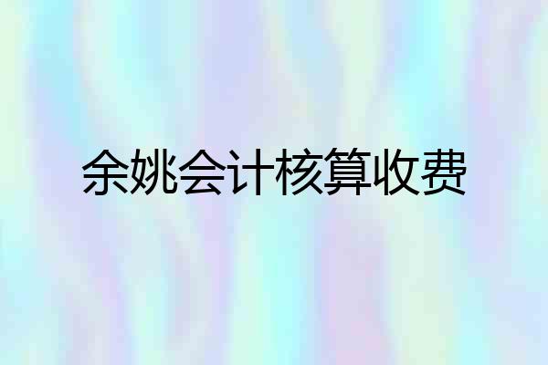 余姚会计核算收费